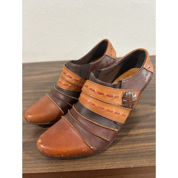 L'Artiste Spring Step Wondrous Brown Leather Heel Boots Pumps Size EU 38 US 7.5 - Picture 4 of 13